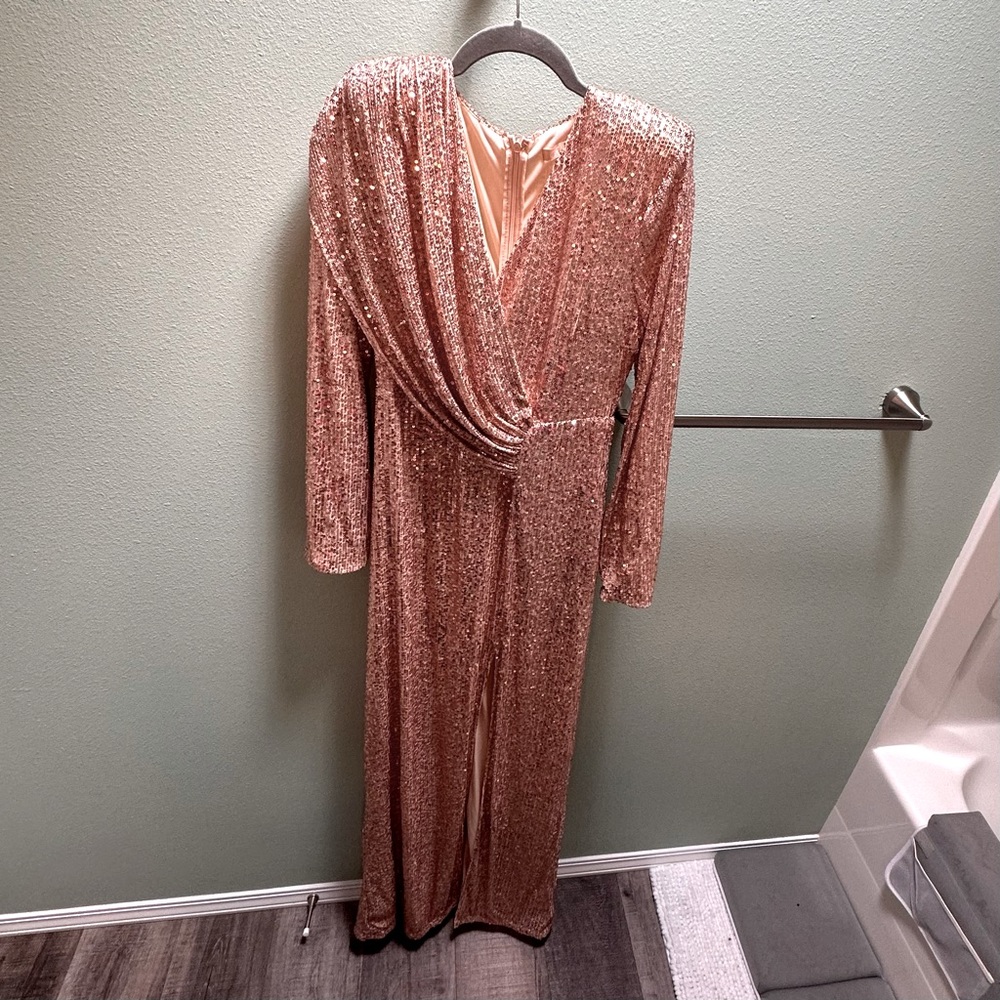 Baltic Born Zurich Long Sleeve Sequin Gown - Size L
